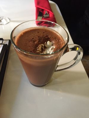 Hot Canadian Lover (hot chocolate with whiskey)  at Mythology in Toronto