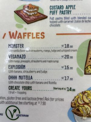 Veganazo waffle  at Qucharitas in Cusco