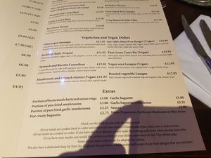 Menu Nov 2019 at Fullbrook's Bistro in Pontyclun