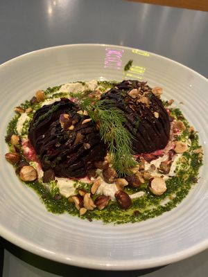 Hasselback Beets share plate  at Yonder in Queenstown
