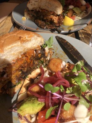 The vegan sandwich and tofu tacos (the tofu was amazing!)  at Yonder in Queenstown