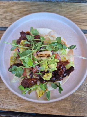 Vegan chicken taco at Yonder in Queenstown