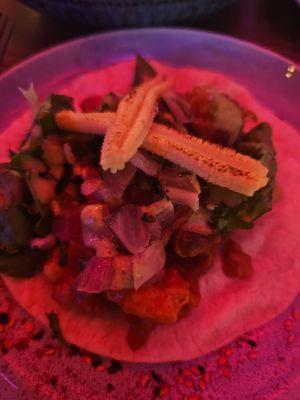 Vegan chicken tacos at Yonder in Queenstown