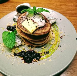 The most incredible vegan buckwheat pancakes, so many flavours! at Yonder in Queenstown