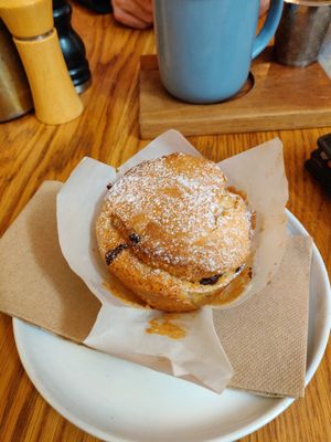 Vegan muffin of the day (almond-chocolate) at Yonder in Queenstown
