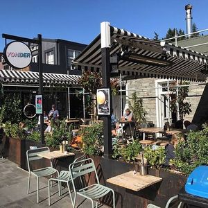 Outside seating of Yonder  at Yonder in Queenstown