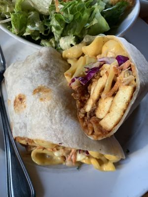 Bbq tofu Mac wrap! Comes with salad. So good!!  at City O' City in Denver