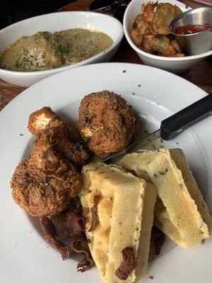 Vegan chicken and waffles and biscuit and gravy!  at City O' City in Denver