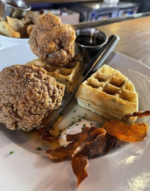 GF chicken and waffles   at City O' City in Denver