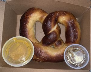 Pretzel and vegan cheese  at City O' City in Denver