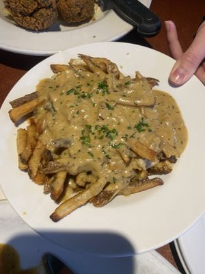 Poutine with cashew ricotta aka my favorite dish here  at City O' City in Denver