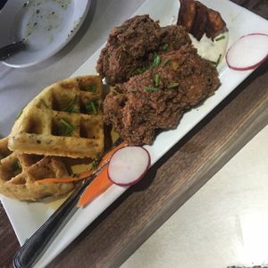 chicken and waffles  at City O' City in Denver