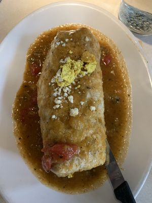 Breakfast burrito with chili sauce  at City O' City in Denver