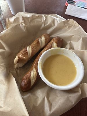 Pretzels w/beer cheese (there were 3)  at City O' City in Denver