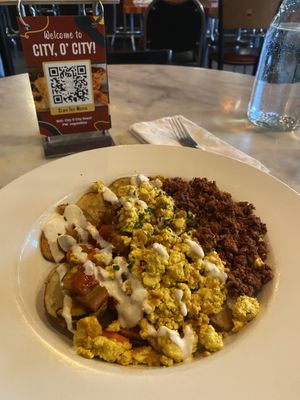 chorizo hash  at City O' City in Denver