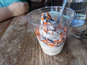 Vegan vanilla soft serve w/ sprinkles at City O' City in Denver