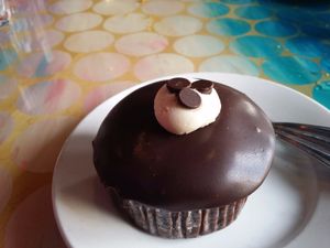 vegan "Ding Dong" cupcake  at City O' City in Denver