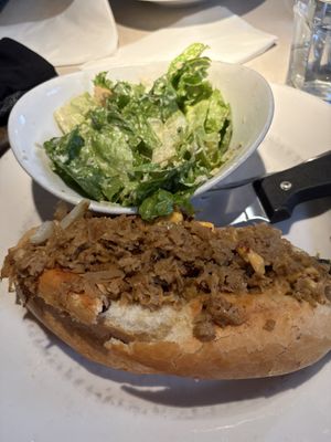 Philly cheesesteak and Cesar saladd  at City O' City in Denver