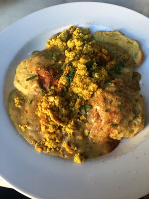Biscuits, gravy ands scrambled tofu. at City O' City in Denver