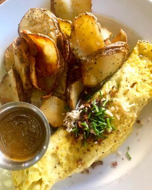 A new offering at City O, Just Egg omelet with a side of potatoes!  at City O' City in Denver