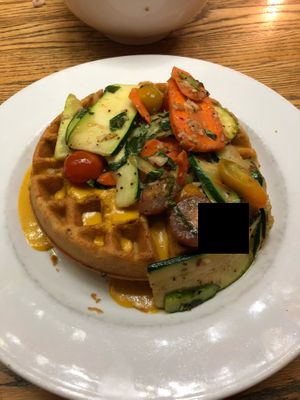 Savory waffles at City O' City in Denver