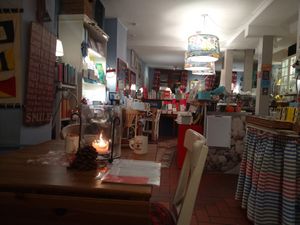 Very cosy atmosphere and a lot of books! at Cafe Augustin in Lindau