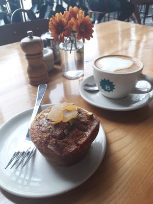 Vegan cabinet option of the day was gingerbread spice cake! at Bestie Cafe in Auckland