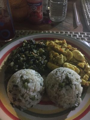 Ackee and callaloo at Ini Ital Rastarant in Negril