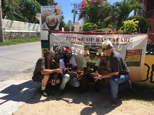 White and black unite, FOR THAT WHICH IS RIGHTEOUS  at Ini Ital Rastarant in Negril
