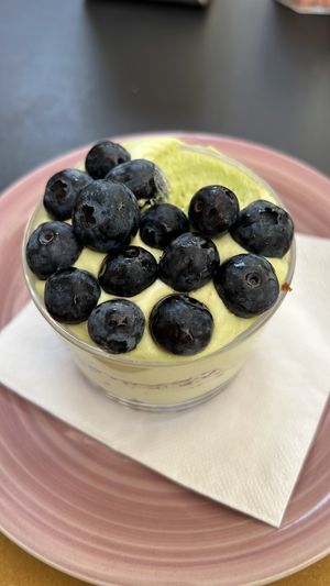 Dolce di Mirtillo/pistacchio  at L'Orto Bistrot in Turin