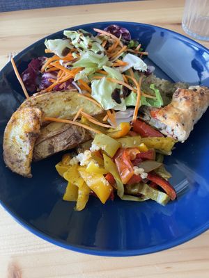 Tortilla wedges and veg. Added own salad as it was takeaway   at L'Orto Bistrot in Turin