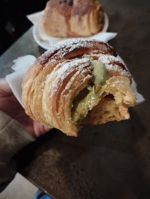 Pistacchio filled croissant #Veganuary at L'Orto Bistrot in Turin