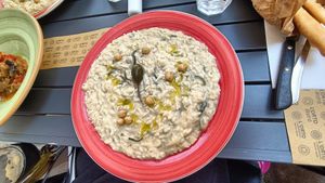 Courgette and mint risotto at L'Orto Bistrot in Turin