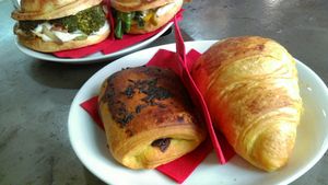 Plain croissant and chocolate one at L'Orto Bistrot in Turin