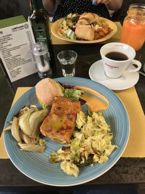 Lasagne with fennel and cabbage  at L'Orto Bistrot in Turin
