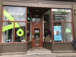 The street view at Greenleaf Juicing Company - SE Grand in Portland