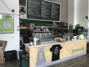 Open kitchen and counter, it was fun to watch them work. at Greenleaf Juicing Company - SE Grand in Portland