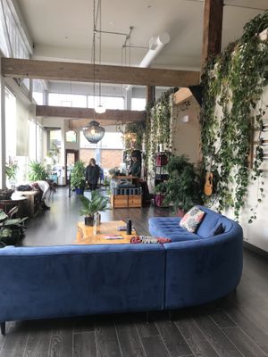 Adjacent room and yoga area.  at Greenleaf Juicing Company - SE Grand in Portland