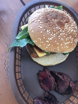 Falafel hamburger  at Veggie Happy in Queretaro