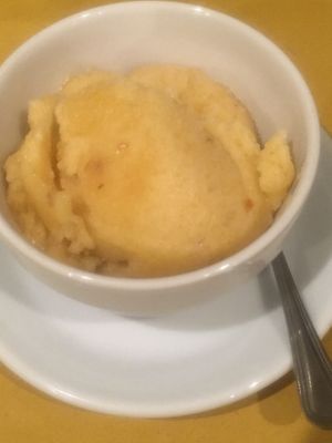Apricot sorbet  at Al Primo Piano in Turin