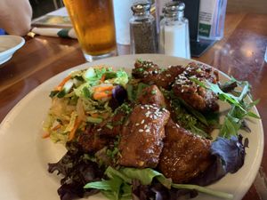 Korean BBQ seitan nuggets! at Upland Brewing Company in Bloomington