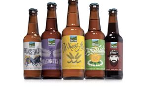 Many vegan beers! at Upland Brewing Company in Bloomington