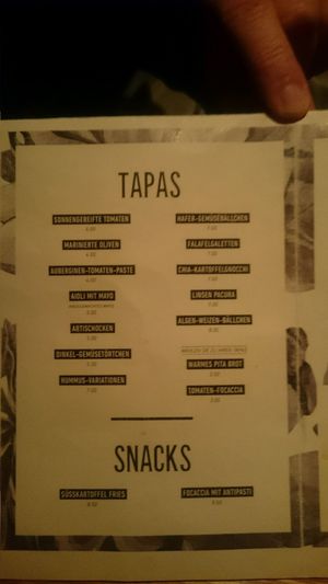 Speisekarte at Max-Moriz in Aarau