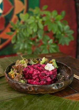 Beetroot salad with batat at Agharti in Odessa