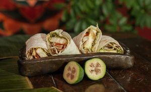 Paneer wrap with homemade coconut chutney at Agharti in Odessa