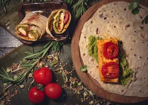 chapati with paneer and coconut chutney at Agharti in Odessa