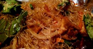 Redu curry glass noodz and tofu/veggies at Dara Thai in Flagstaff