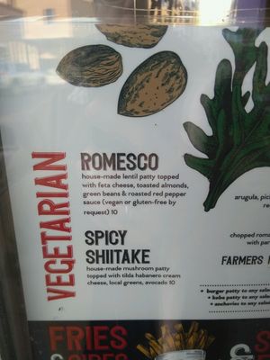 2 vegetarian options at The Burger Stand at Taos Ale House in Santa Fe