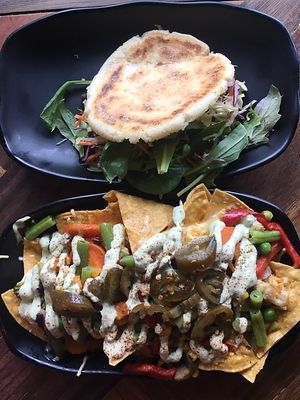 Mexican food from Little High - nachos and arepas at Little High Eatery in Christchurch
