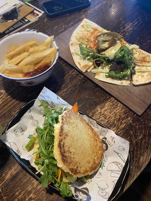 Cassava/yuca chips, mushroom quesadilla and vegetable arepa at Caribe Latin Kitchen   at Little High Eatery in Christchurch